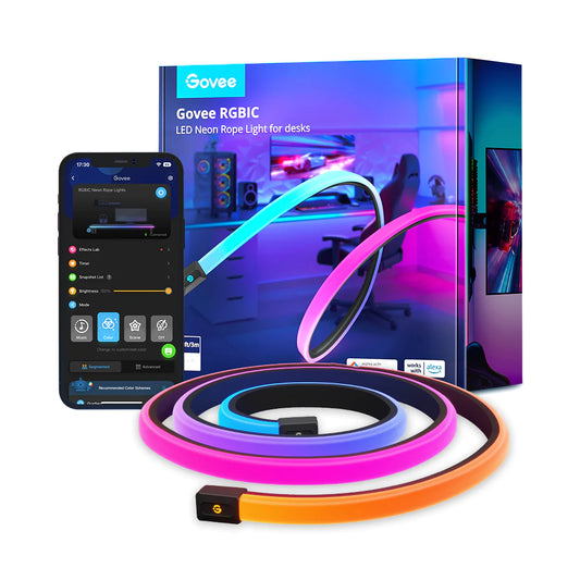 Banda LED Neon Rope Lights Govee H61C3 RGBIC, Sincronizare Muzica, Wi-Fi+Bluetooth, 3m