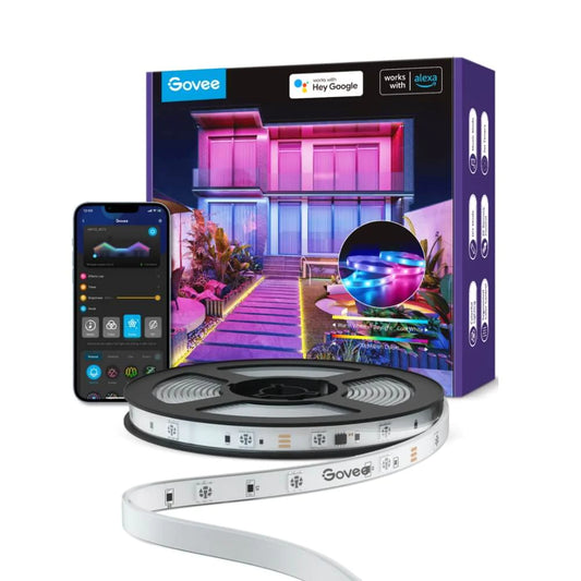 Banda LED Profesionala Govee H6172 RGBIC, 10m, IP65, Sincronizare Muzica, Wi-Fi  Bluetooth, Exterior, Google Assistant  Alexa