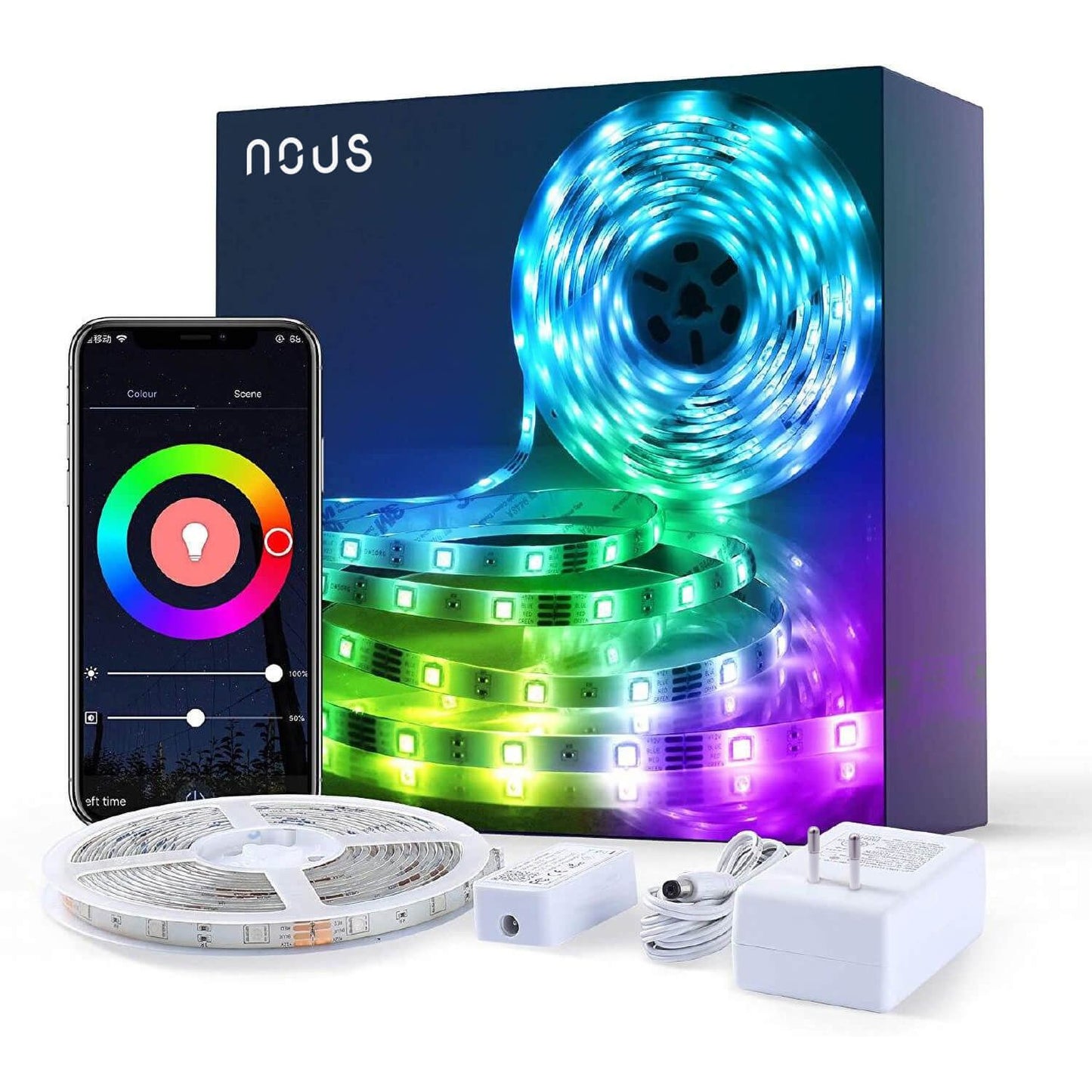 Banda LED Smart Nous F2 WiFi, 10 metri, Control APP