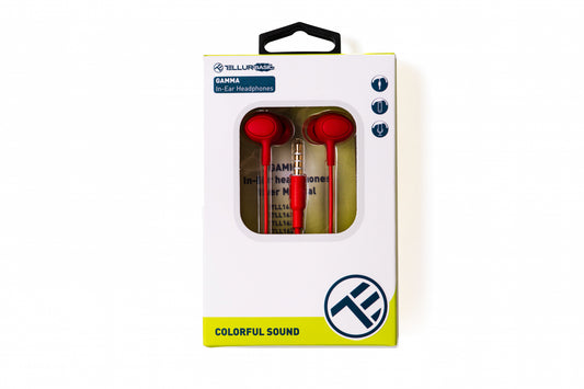 Casti in-ear cu fir Tellur Basic Gamma microfon rosu