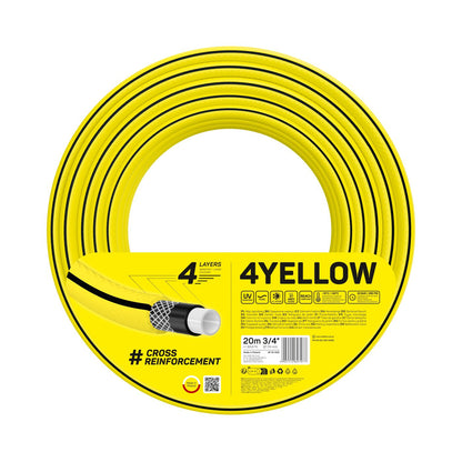 Furtun Gradina Cellfast 4YELLOW 3/4, 20m, 4 Straturi, Protectie UV, Antirasucire