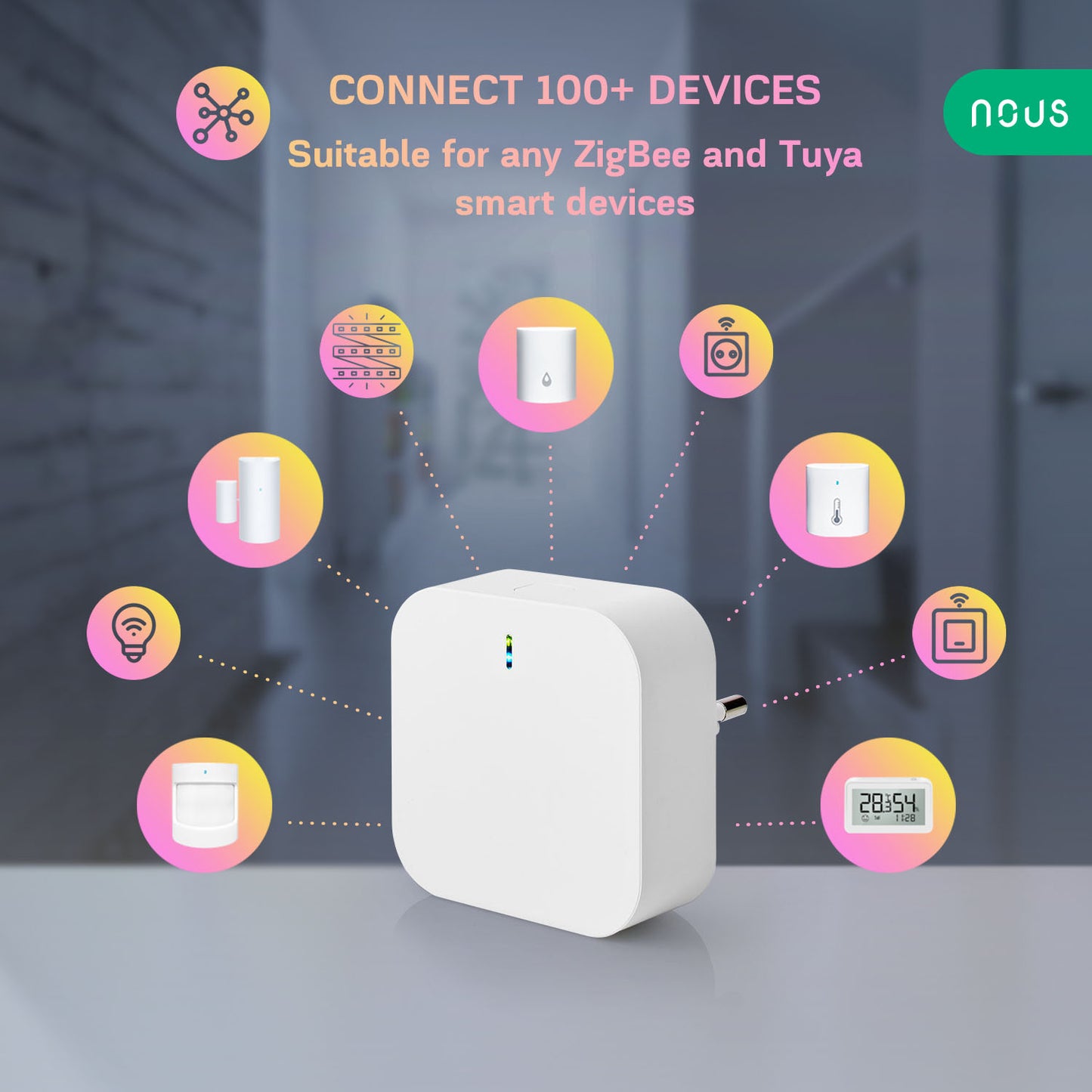 Hub inteligent de tip Gateway Nous E1, WiFi, ZigBee