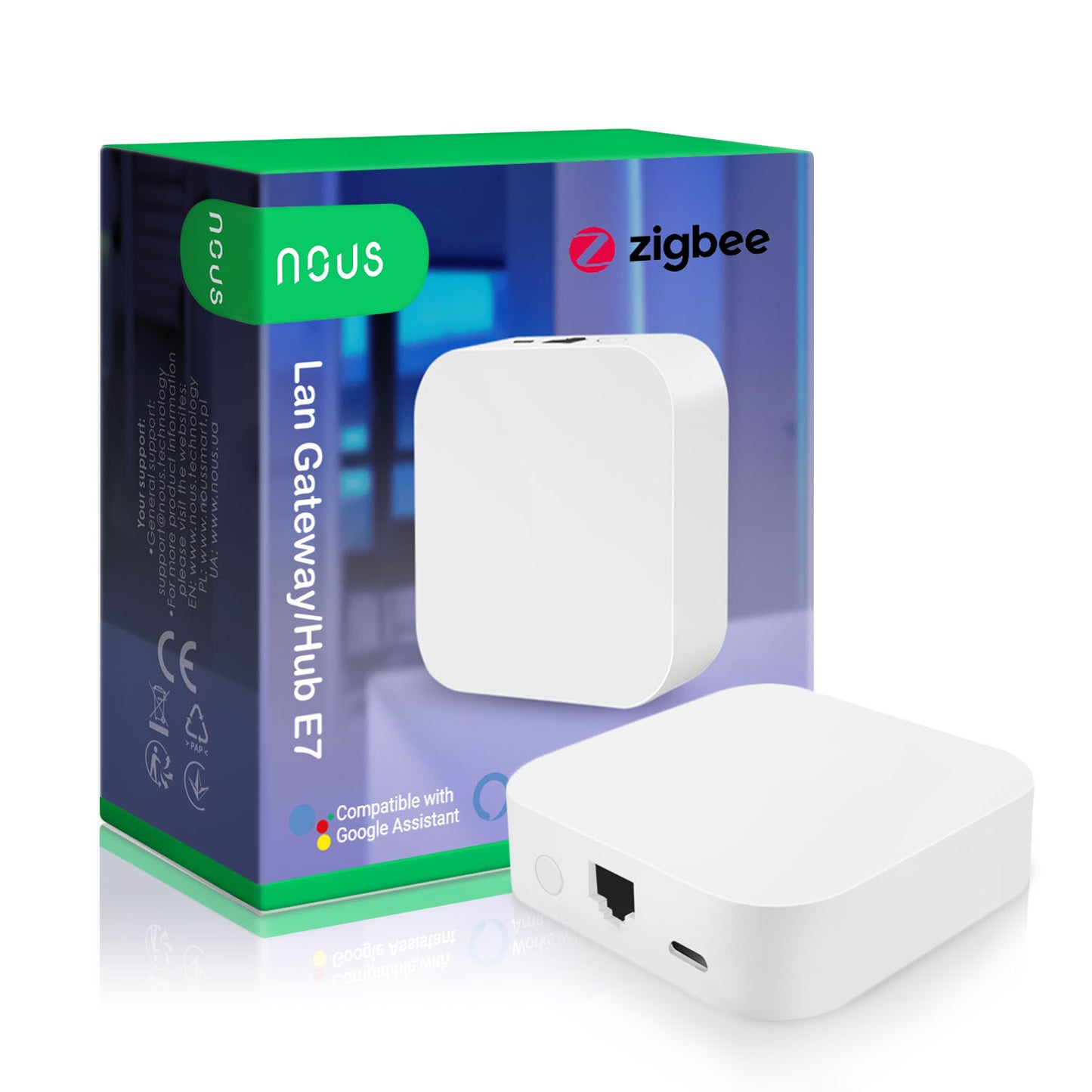 Hub inteligent de tip Gateway Nous E7, WiFi, LAN, ZigBee