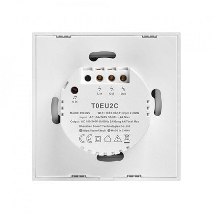 VeritoIntrerupatoareIntrerupator Smart  cu Touch  Sonoff T0 EU TX , WiFi, (2 canale)