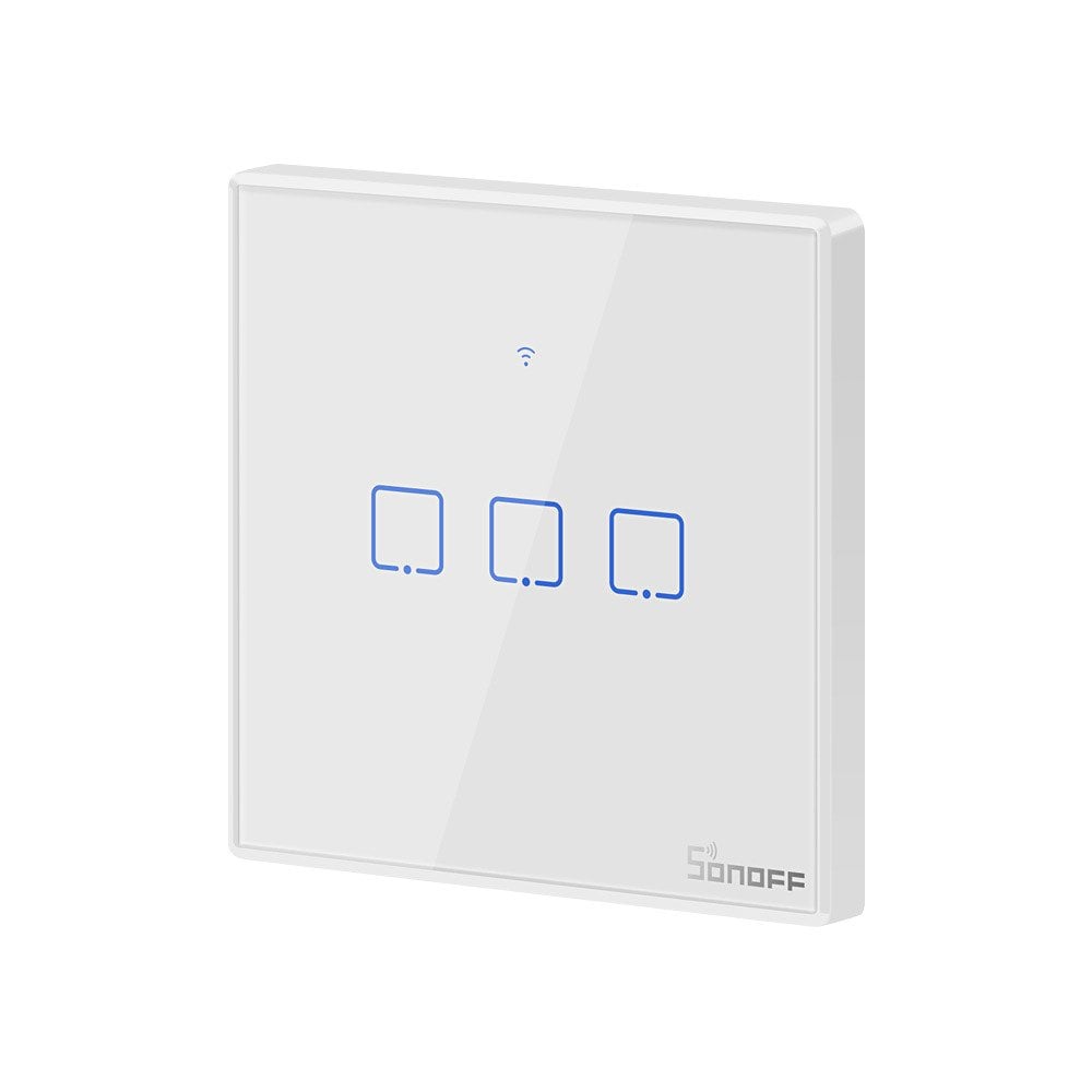 VeritoIntrerupatoareIntrerupator Smart  cu Touch WiFi + RF 433 Sonoff T2 EU TX, (3 canale)