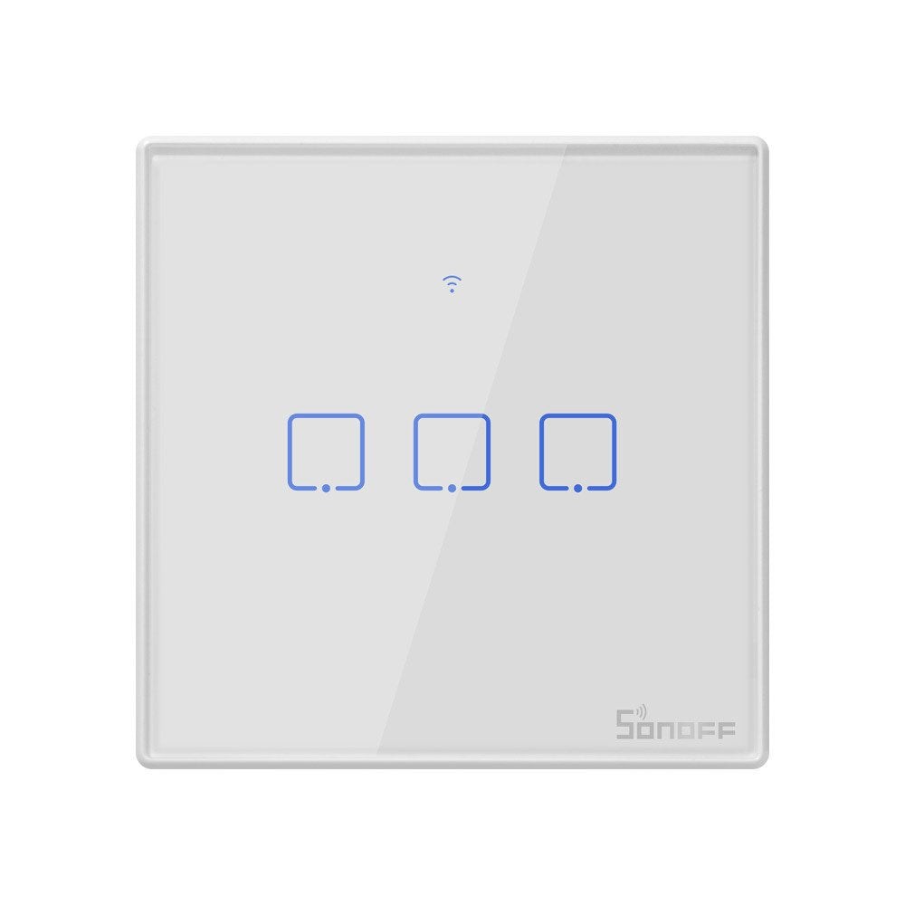 VeritoIntrerupatoareIntrerupator Smart  cu Touch WiFi + RF 433 Sonoff T2 EU TX, (3 canale)
