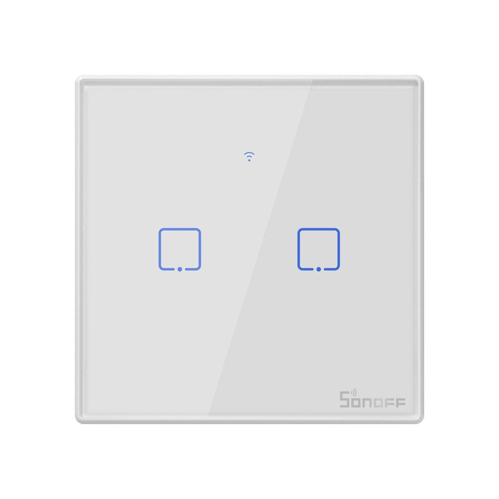 VeritoIntrerupatoareIntrerupator Smart  cu Touch WiFi + RF 433 Sonoff T2 EU TX, (2 canale)