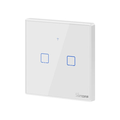 VeritoIntrerupatoareIntrerupator Smart  cu Touch WiFi + RF 433 Sonoff T2 EU TX, (2 canale)