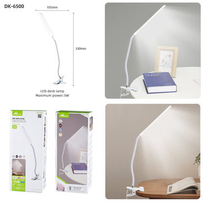 Lampa LED Home DK-6500, cu clema de prindere, brat flexibil, Alimentare USB, Lumina alba, 5W