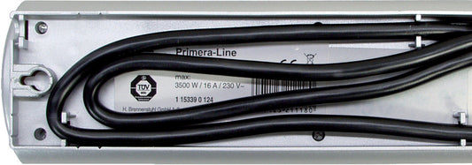 Multipriza Brennenstuhl Primera-Line Technics 10 prize, Intrerupator, 2m, Argintiu