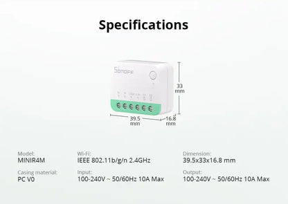 Releu Smart Wifi Sonoff MINIR4M Extreme - Matter