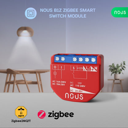 Releu inteligent Nous B2Z, 16A, ZigBee, 1 canal PM, Monitorizare energie