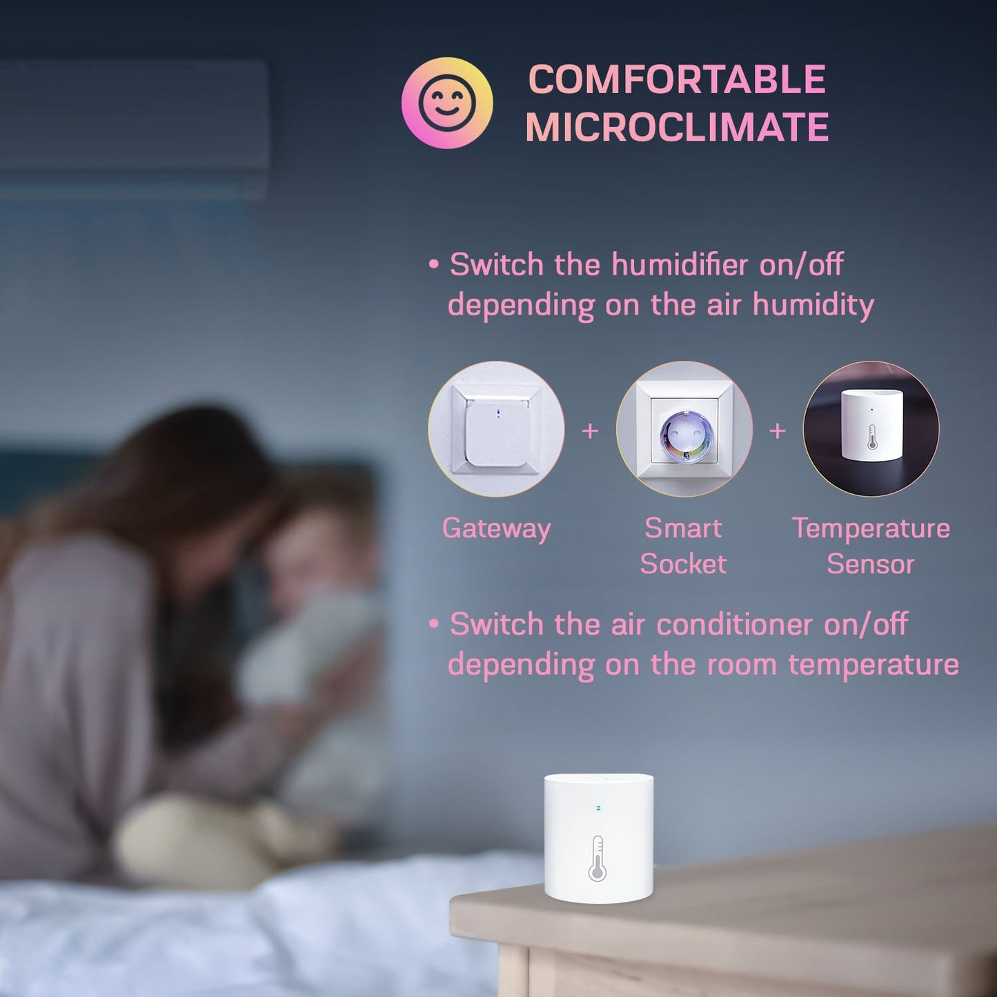 Senzor Smart de Temperatura si Umiditate NOUS E5, ZigBee