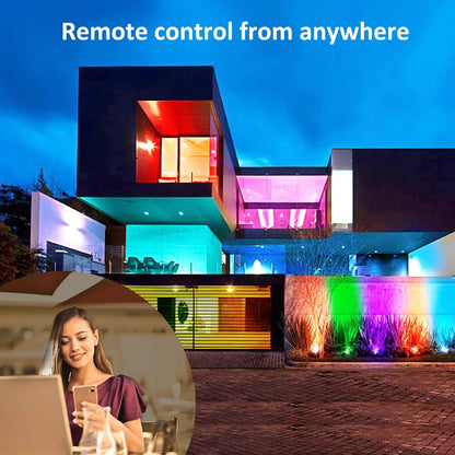 Set 2 proiectoare de podea Smart Novostella Blaze 2 Pack 25W RGB NTF80 Wifi, Alexa, Google, Exterior IP66